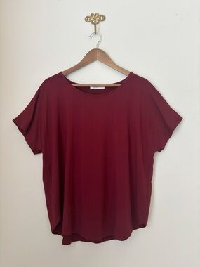 Sivana Burgundy Bamboo Doman Tee Top XL Elevated Basic